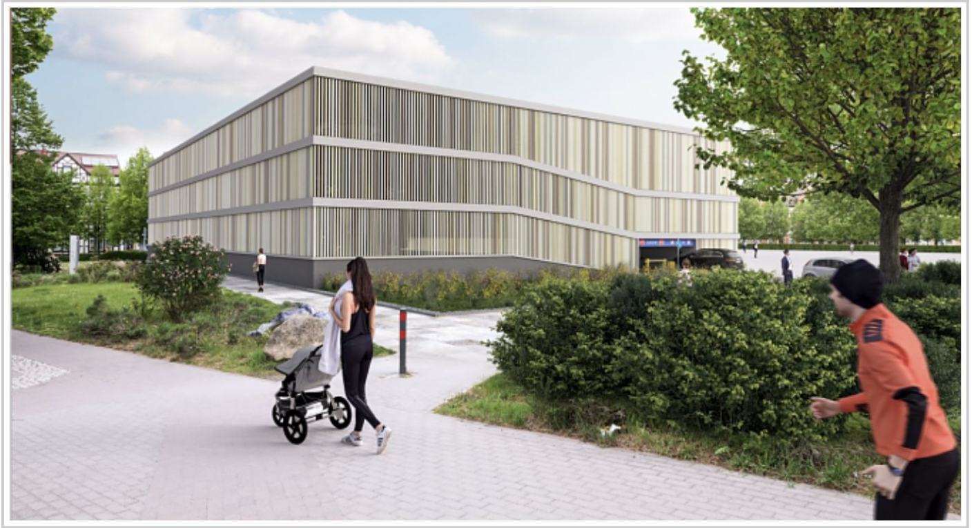 Offizielle Darstellung des Parkhauses am August-Bebel-Platz in Nordhausen Quelle: SWG/ Stadt Nordhausen